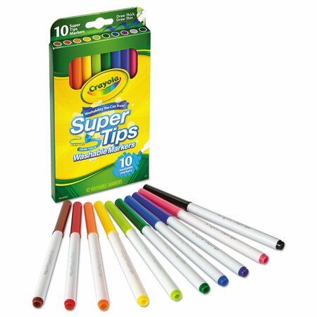 Crayola Black, Blue, Brown, Green, Light Green, Orange, Pink, Red, Violet, Yellow Markers, 10 PK 588610